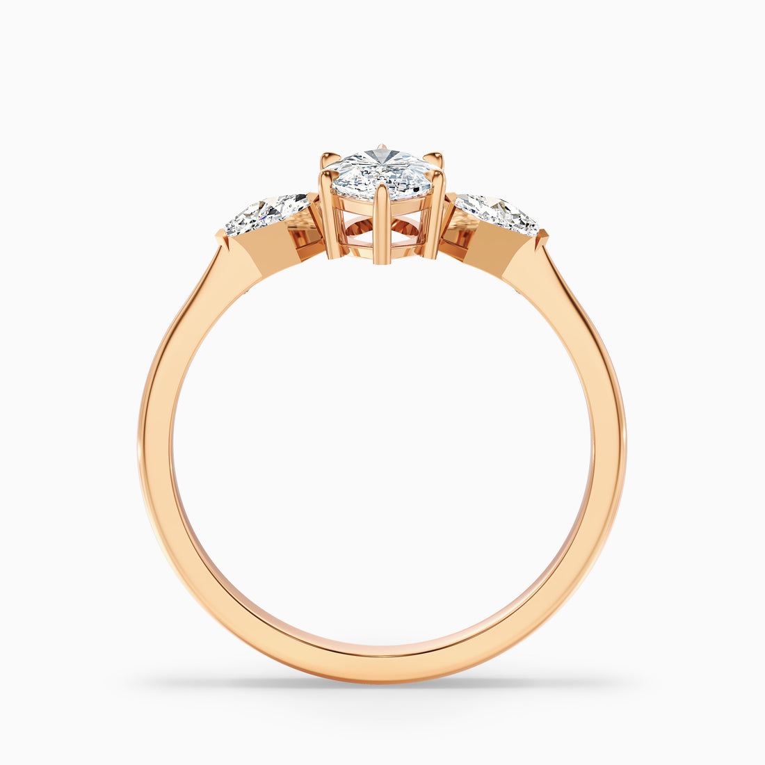 Joie 1.5 Carat Marquise Cut Side Kite Cut Moissanite Diamond Ring in 18k Rose Gold  DestGlow
