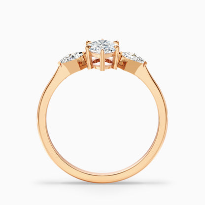 Joie 4.5 Carat Marquise Cut Side Kite Cut Moissanite Diamond Ring in 14k White Gold