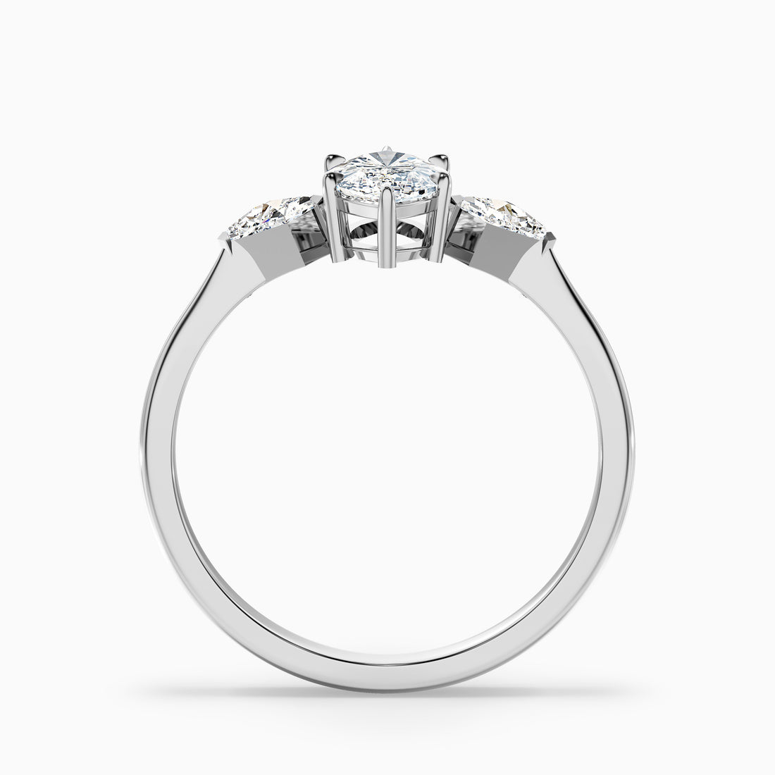 Brona 5 Carat Marquise Cut Side Kite Cut Lab Grown Diamond Ring in 18k White Gold  DestGlow