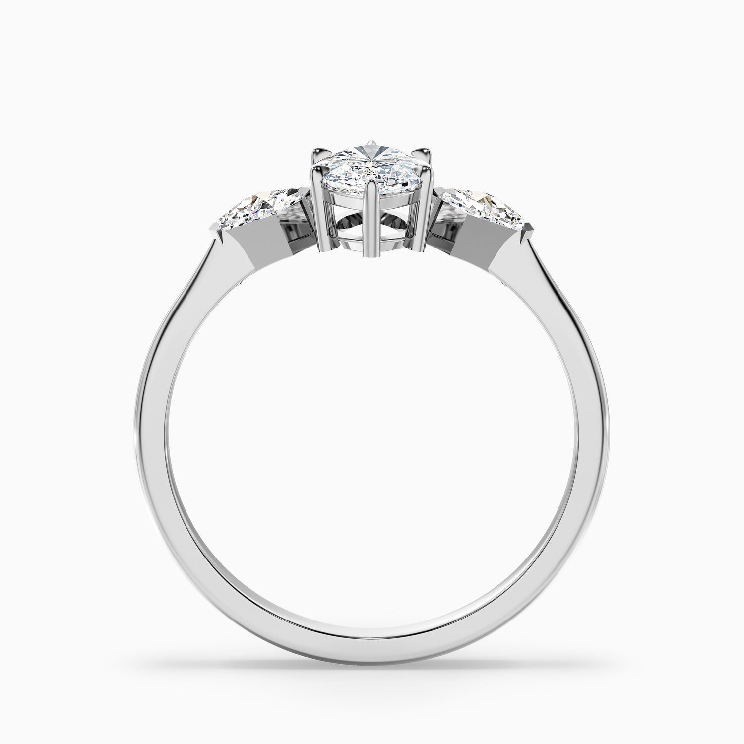 Joie 5.5 Carat Marquise Cut Side Kite Cut Moissanite Diamond Ring in 14k Rose Gold