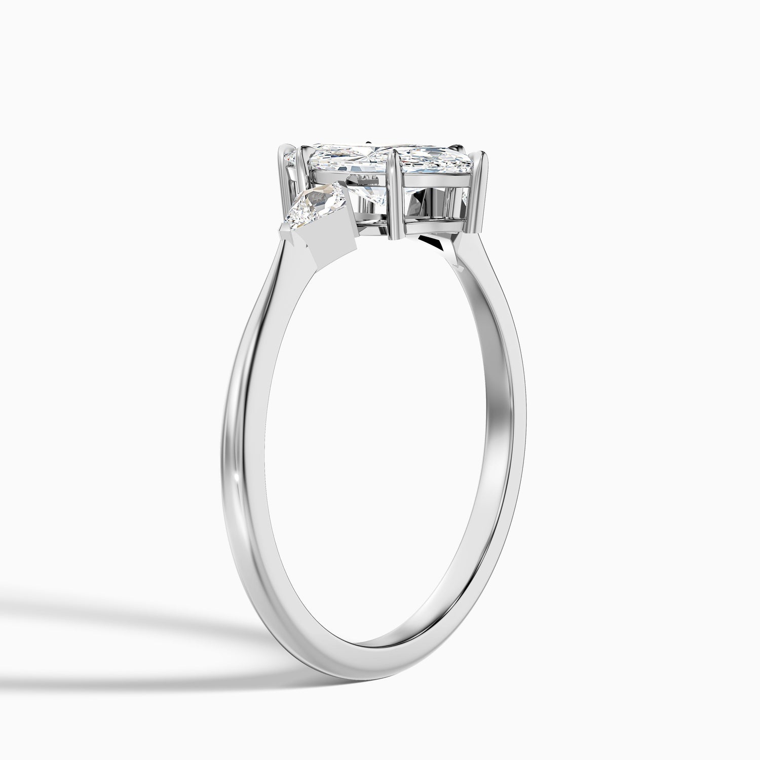 Brona 1.5 Carat Marquise Cut Side Kite Cut Lab Grown Diamond Ring in 10k Rose Gold