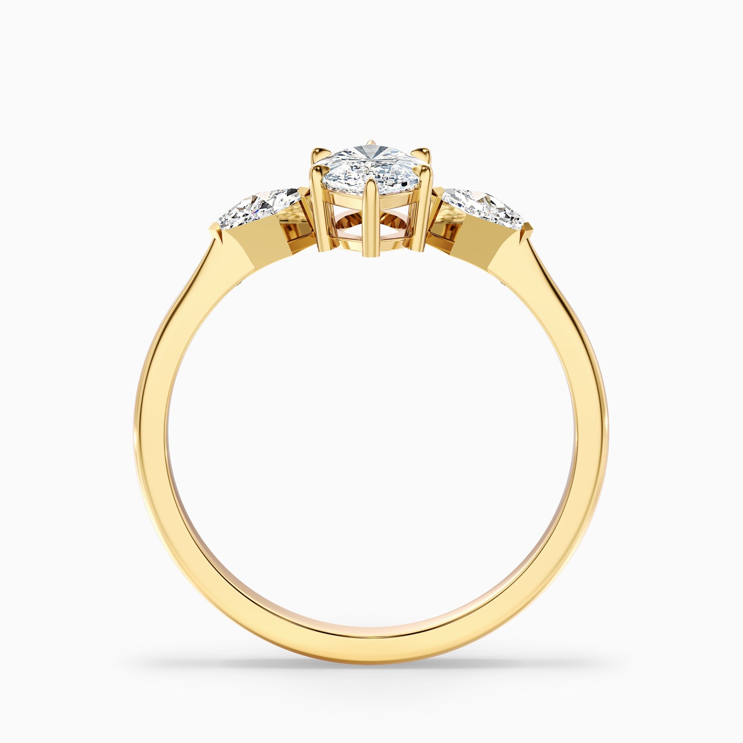 Brona 2.5 Carat Marquise Cut Side Kite Cut Lab Grown Diamond Ring in 10k White Gold