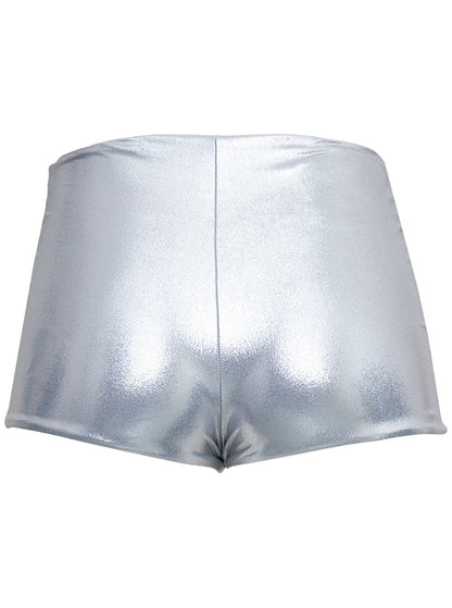 Saint Laurent Women Laminated Jersey Mini Shorts by Luosophy