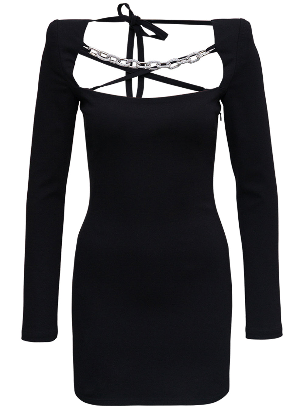 Giuseppe Di Morabito Women Black Jersey Dress With Chain Detail by Luosophy
