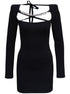 Giuseppe Di Morabito Women Black Jersey Dress With Chain Detail by Luosophy