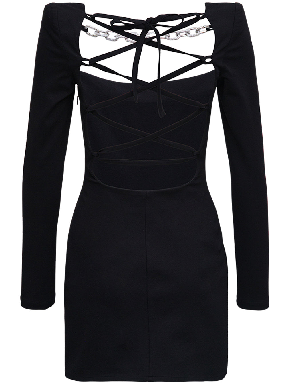 Giuseppe Di Morabito Women Black Jersey Dress With Chain Detail by Luosophy