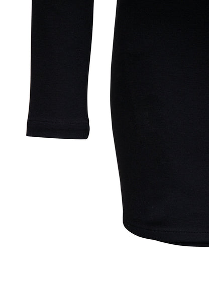 Giuseppe Di Morabito Women Black Jersey Dress With Chain Detail by Luosophy