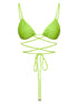 Self-Portrait Women Bikini Top With All-Over Crystal Embellishment In Green Polyamide Woman by Luosophy