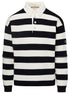 Gucci Men Striped Black And White Knit Polo With Detachable Sleeves In Cotton Man by Luosophy