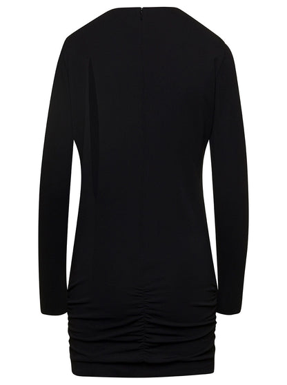 Versace Women Black Fitted Minidress With Cut-Out Detail In Viscose Woman by Luosophy
