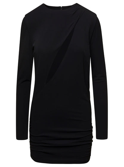 Versace Women Black Fitted Minidress With Cut-Out Detail In Viscose Woman by Luosophy