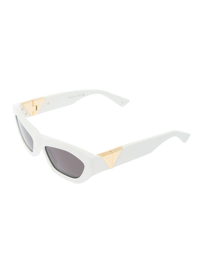 Bottega Veneta Women White Sunglasses In Recycled Acetate Woman by Luosophy