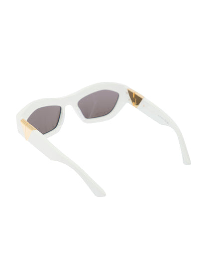 Bottega Veneta Women White Sunglasses In Recycled Acetate Woman by Luosophy