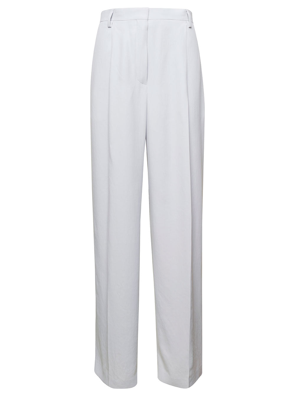 Dries Van Noten Women White Pants With Pressed Crease In Acetate Woman by Luosophy