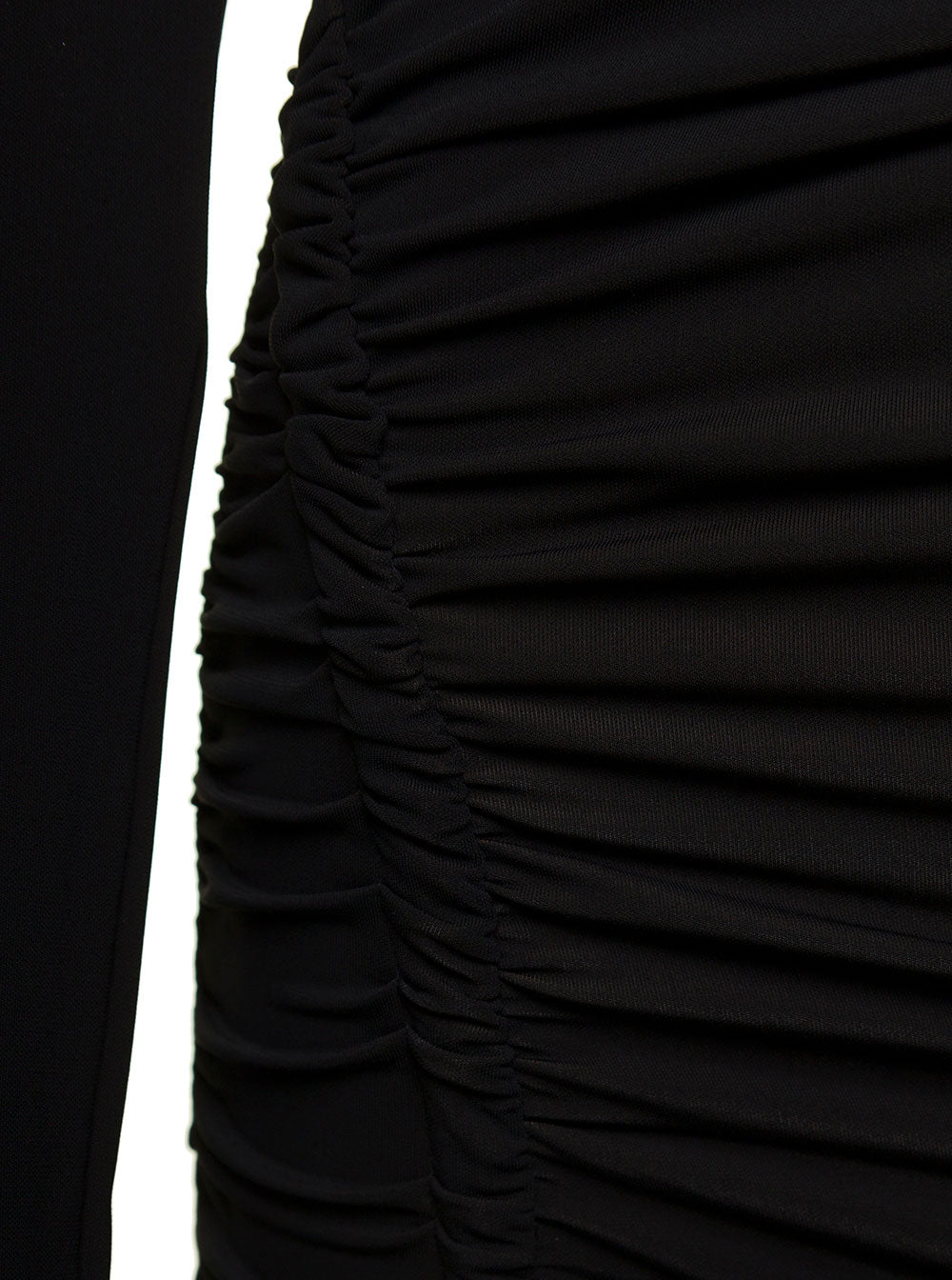 Off-White Women Mini Asymmetric Black Dress With Cut-Out And Ruffle Detail In Viscose Stretch Woman by Luosophy