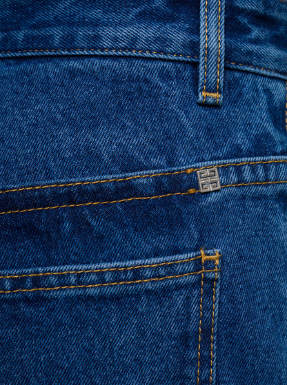 Givenchy Men Blue Jeans With Zip And Rips Details In Cotton Denim Man by Luosophy