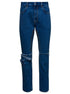 Givenchy Men Blue Jeans With Zip And Rips Details In Cotton Denim Man by Luosophy