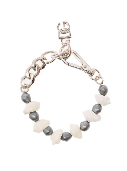 Dolce &amp; Gabbana Women Silver-Colored Bracelet With Shell And Logo Charm In Brass Woman by Luosophy