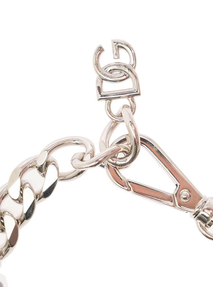 Dolce &amp; Gabbana Women Silver-Colored Bracelet With Shell And Logo Charm In Brass Woman by Luosophy