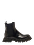 Alexander Mcqueen Women Black Chelsea Boots With Elastic Inserts In Smooth Leather Woman by Luosophy