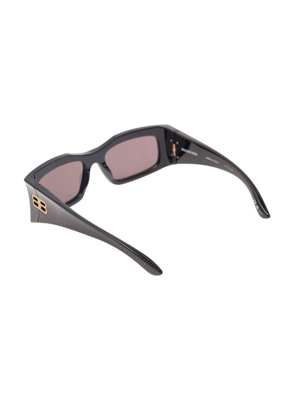 Balenciaga Women Black Sunglasses With Maxi Frame And Gold-Tone Hardware In Acetate Woman by Luosophy