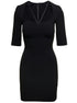 Dolce & Gabbana Women Black Mini Dress With Short Sleeves And Neckline Detail In Viscose Blend Woman by Luosophy