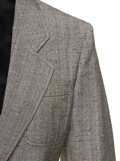 Bottega Veneta Women Grey Single-Breasted Slim-Fitted Jacket With Single Button In Viscose Blend Woman by Luosophy
