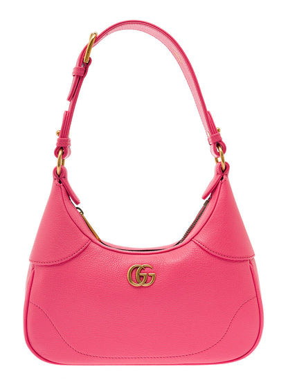 Gucci Women Small Pink Aphrodite Shoulder Bag In Leather Woman by Luosophy