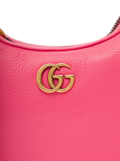 Gucci Women Small Pink Aphrodite Shoulder Bag In Leather Woman by Luosophy