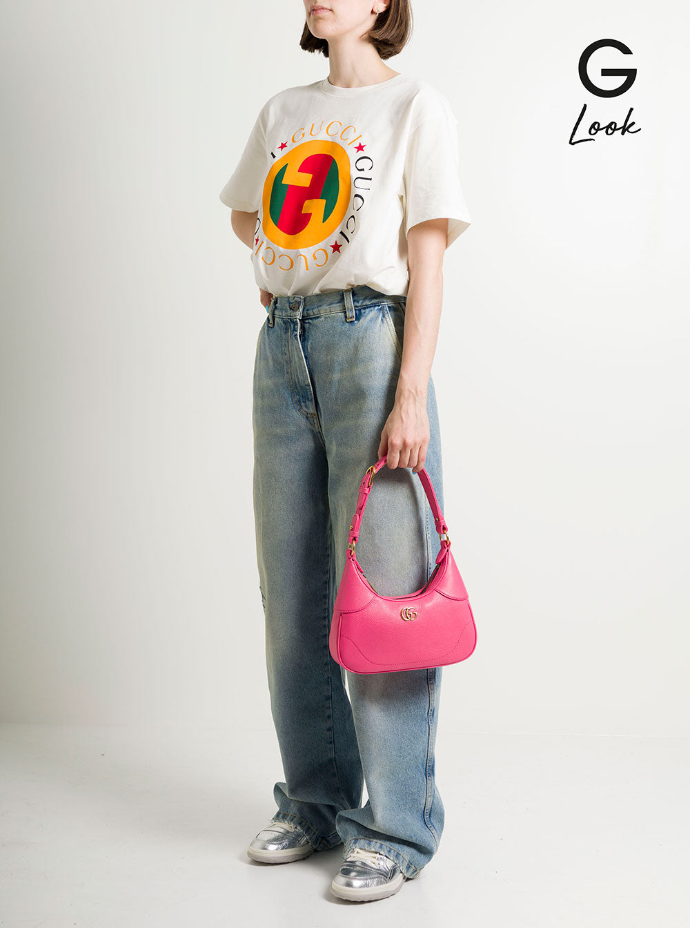Gucci Women Small Pink Aphrodite Shoulder Bag In Leather Woman by Luosophy