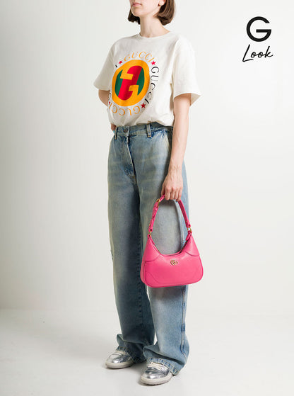 Gucci Women Small Pink Aphrodite Shoulder Bag In Leather Woman by Luosophy