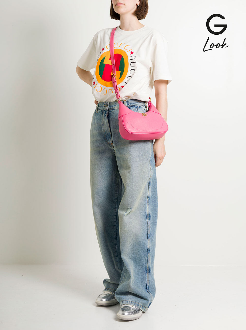 Gucci Women Small Pink Aphrodite Shoulder Bag In Leather Woman by Luosophy