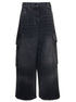 Palm Angels Women Bw Wide Denim Parachute by Luosophy
