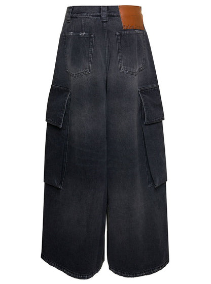 Palm Angels Women Bw Wide Denim Parachute by Luosophy