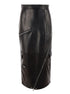Alexander Mcqueen Women Long Black Skirt With Zip Embellishment In Smooth Leather Woman by Luosophy