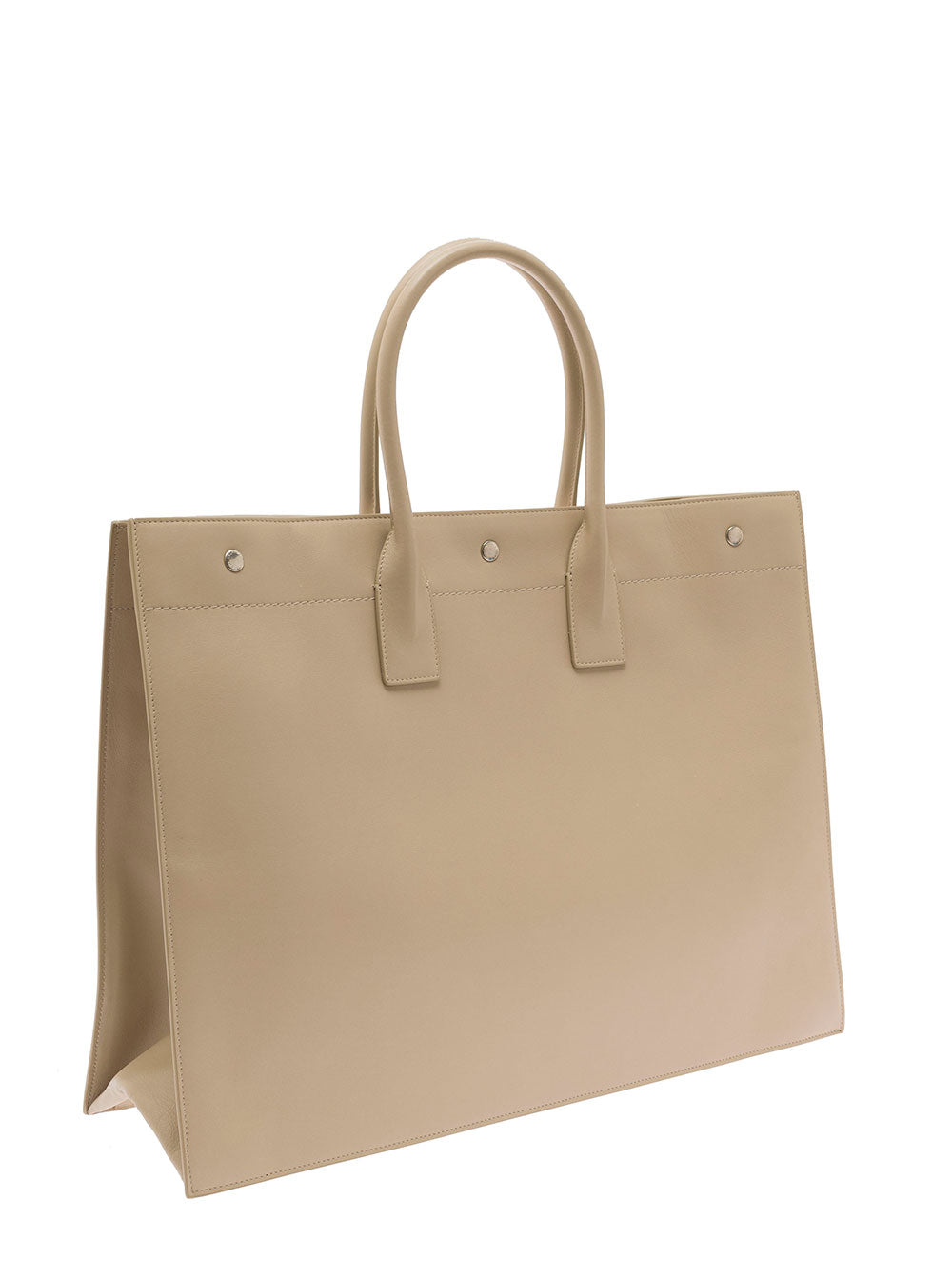 Saint Laurent Men Rive Gauche Large Tote Bag In Beige Leather Man by Luosophy