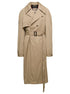 Balenciaga Women Beige Deconstructed Trench Coat With Matching Belt In Cotton Twill Woman by Luosophy