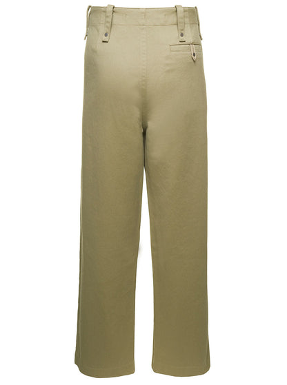 Burberry Men Beige Wide-Leg Pants In Cotton Man by Luosophy