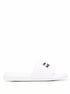 Alexander Mcqueen Men White Logo Pool Slides In Rubber by Luosophy