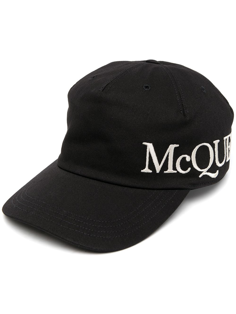 Alexander Mcqueen Men Oversize Black Jersey Hat With Logo Alexander Mcqueen Man by Luosophy