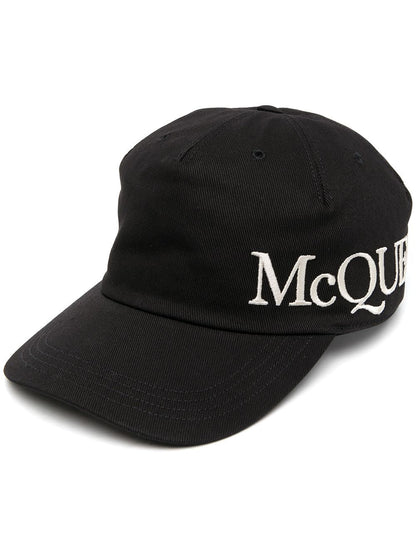 Alexander Mcqueen Men Oversize Black Jersey Hat With Logo Alexander Mcqueen Man by Luosophy