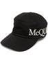 Alexander Mcqueen Men Oversize Black Jersey Hat With Logo Alexander Mcqueen Man by Luosophy