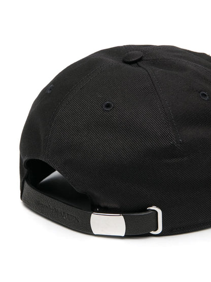 Alexander Mcqueen Men Oversize Black Jersey Hat With Logo Alexander Mcqueen Man by Luosophy