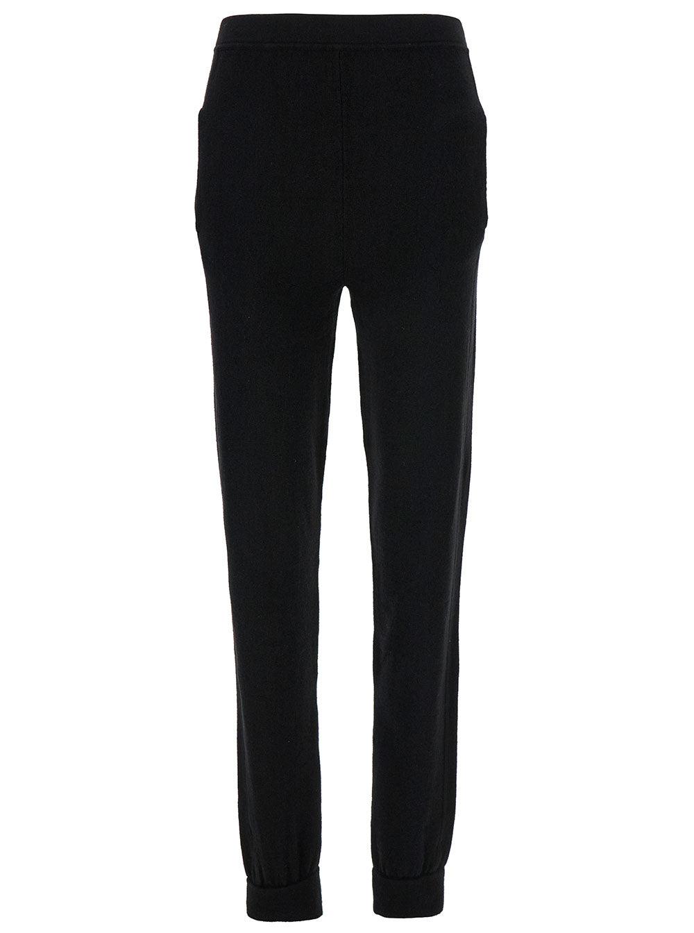 Saint Laurent Women Black High-Waisted Leggings With Pockets In Cashmere Woman by Luosophy