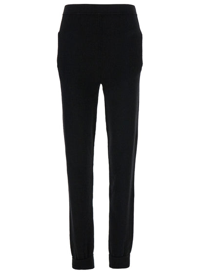 Saint Laurent Women Black High-Waisted Leggings With Pockets In Cashmere Woman by Luosophy