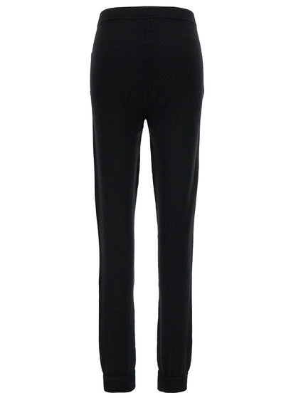 Saint Laurent Women Black High-Waisted Leggings With Pockets In Cashmere Woman by Luosophy