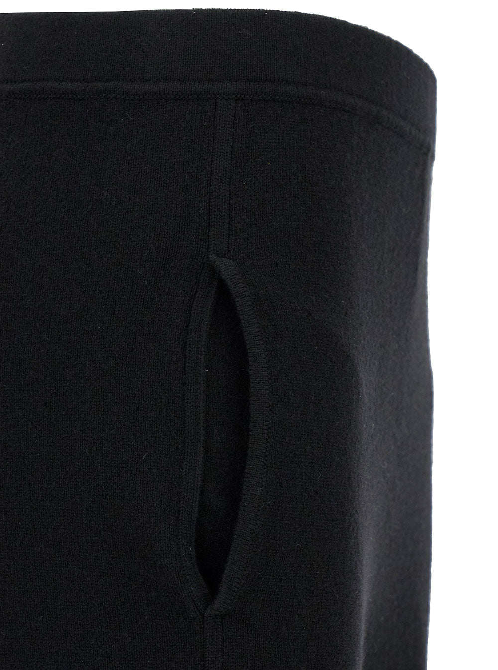 Saint Laurent Women Black High-Waisted Leggings With Pockets In Cashmere Woman by Luosophy