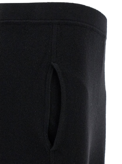 Saint Laurent Women Black High-Waisted Leggings With Pockets In Cashmere Woman by Luosophy