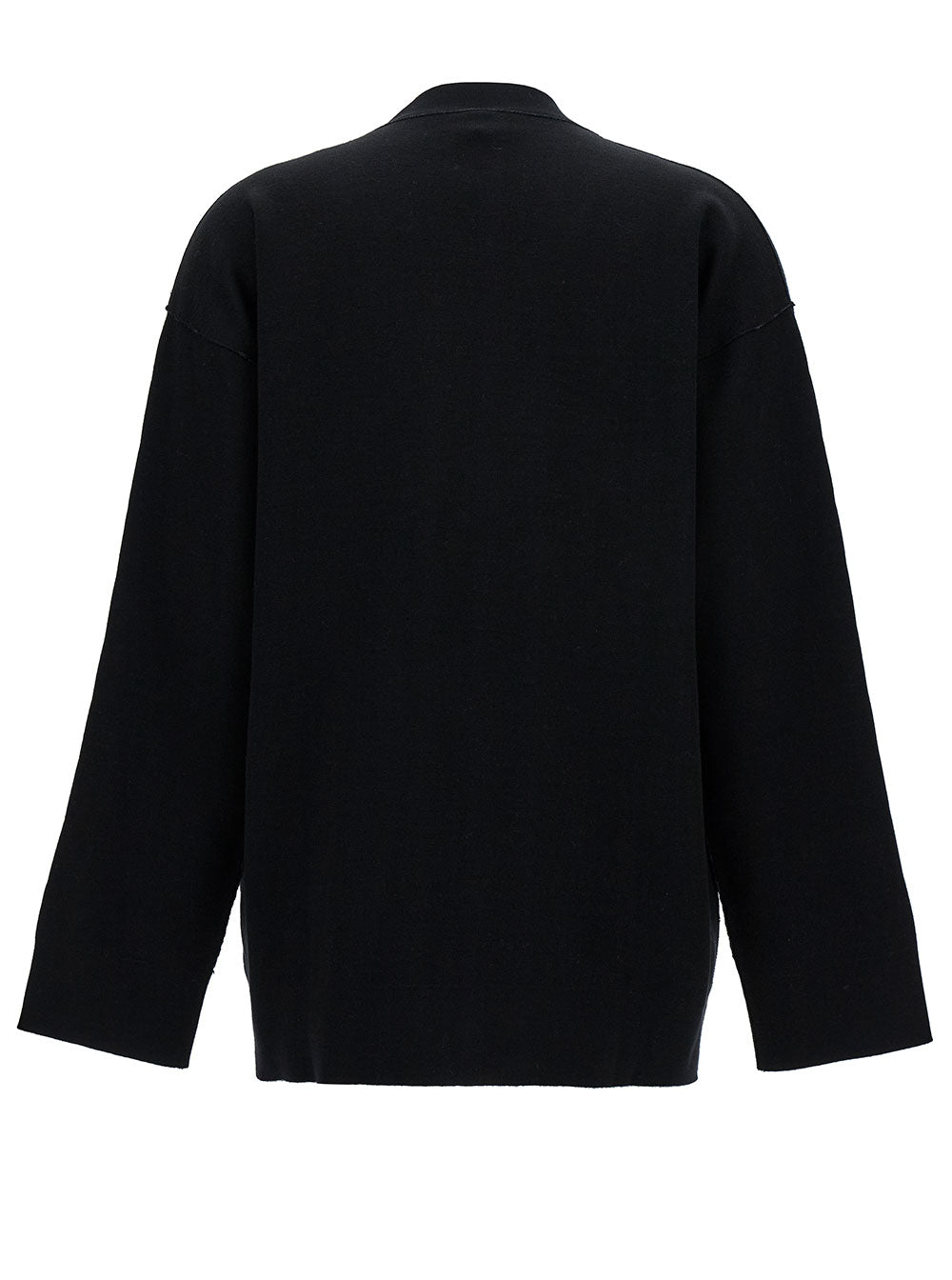 Fendi Women Black Reversible Cardigan With Jacquard Ff Motif In Knit Woman by Luosophy