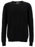Alexander Mcqueen Men Black Sweater With Tonal Skull Embellishment In Cotton Man by Luosophy